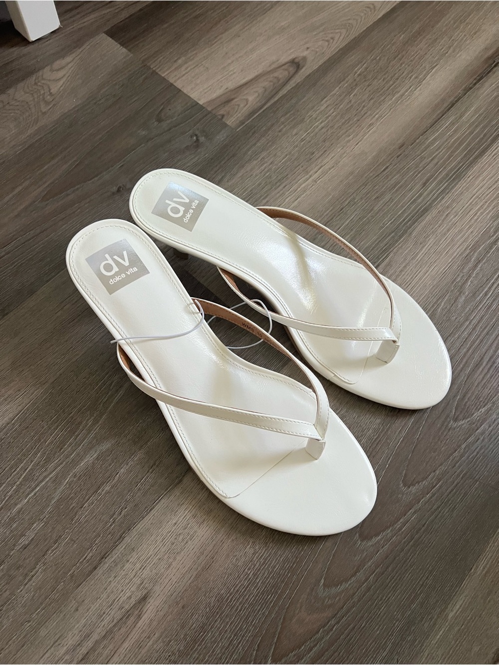 Dolce Vita Ivory White Slim Thong Sandals